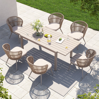 Set da pranzo per esterni con sedie e tavolo estensibile