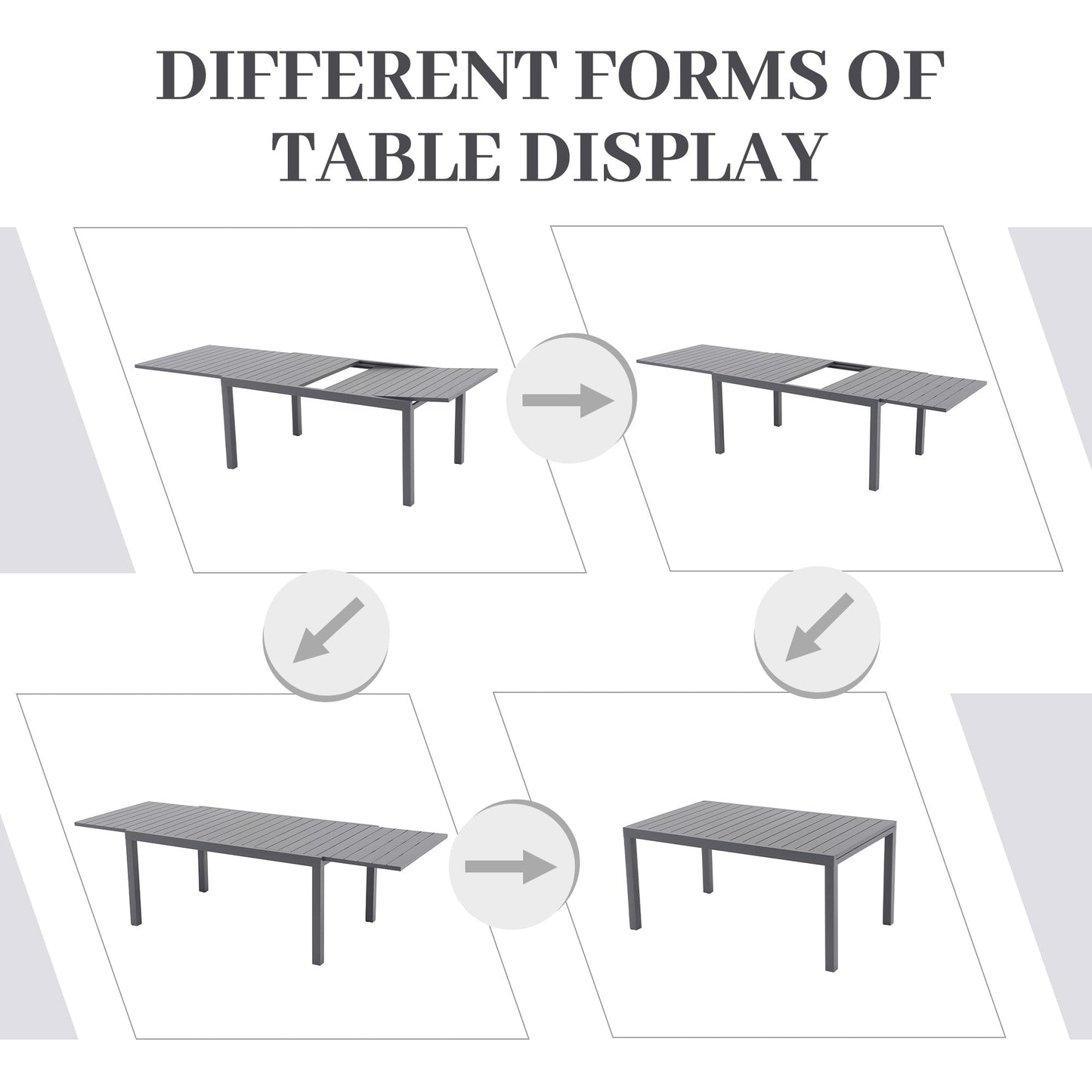 Set da pranzo per esterno con sedie e tavolo da pranzo estensibile (set da 7 pezzi)