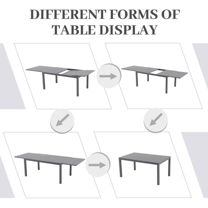 Set da pranzo per esterno con sedie e tavolo da pranzo estensibile (set da 7 pezzi)