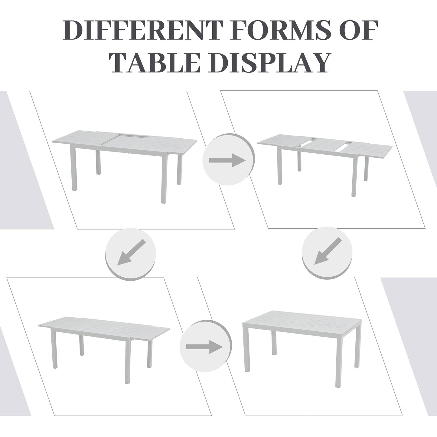 Set da pranzo per esterni con sedie e tavolo estensibile