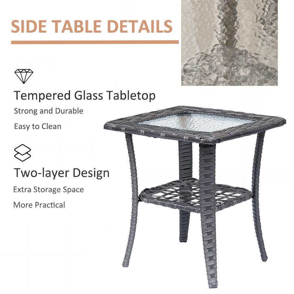 Set di mobili da giardino per esterni - Set di sedie girevoli da conversazione in vimini per patio