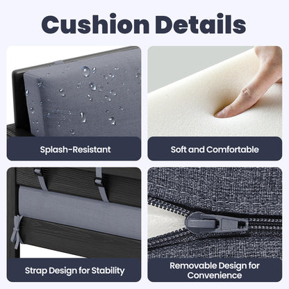 Set di divani componibili e tavolo da esterno in HDPE per patio, cuscini rimovibili inclusi, un divano a due posti, 2 divani singoli