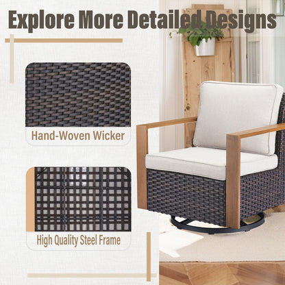 Set di divani girevoli per esterni Gymojoy, sedie e pouf - Marrone