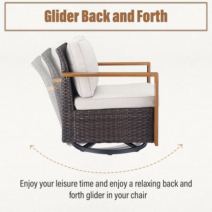 Set di divani girevoli per esterni Gymojoy, sedie e pouf - Marrone