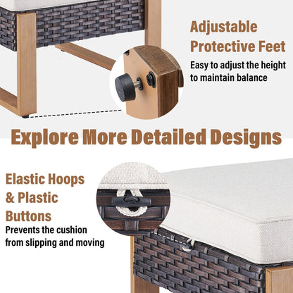 Set di divani girevoli per esterni Gymojoy, sedie e pouf - Marrone