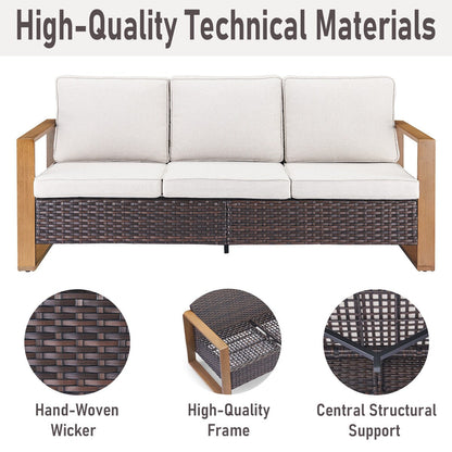 Set di divani girevoli per esterni Gymojoy, sedie e pouf - Marrone