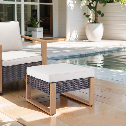 Set di divani girevoli per esterni Gymojoy, sedie e pouf - Marrone