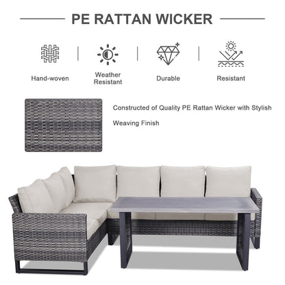 Set di divani da esterno per patio Gymojoy con sedie girevoli