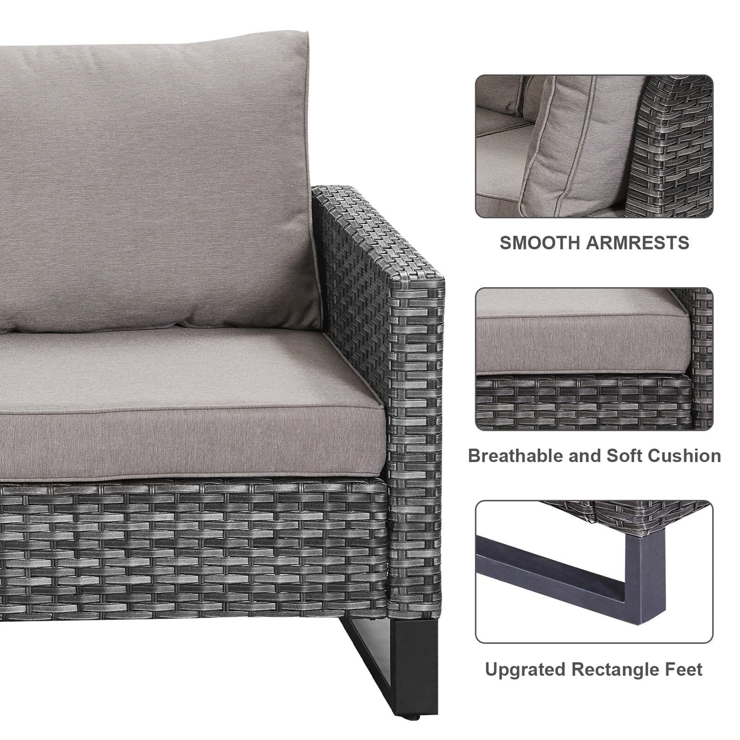 Set di divani da esterno per patio Gymojoy con sedie girevoli