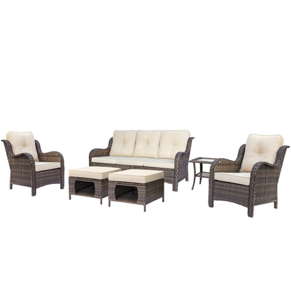 Set di mobili da esterno per patio - Set di mobili da esterno in rattan con cuscino