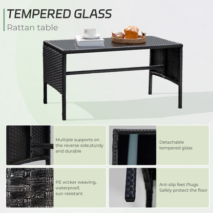 Set di 4 mobili da giardino in vimini per conversazioni, set di mobili da esterno in rattan con cuscini per giardino