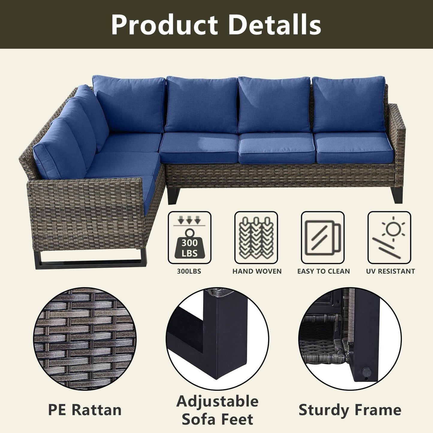 Divano componibile in vimini per esterni con tavolo con braciere