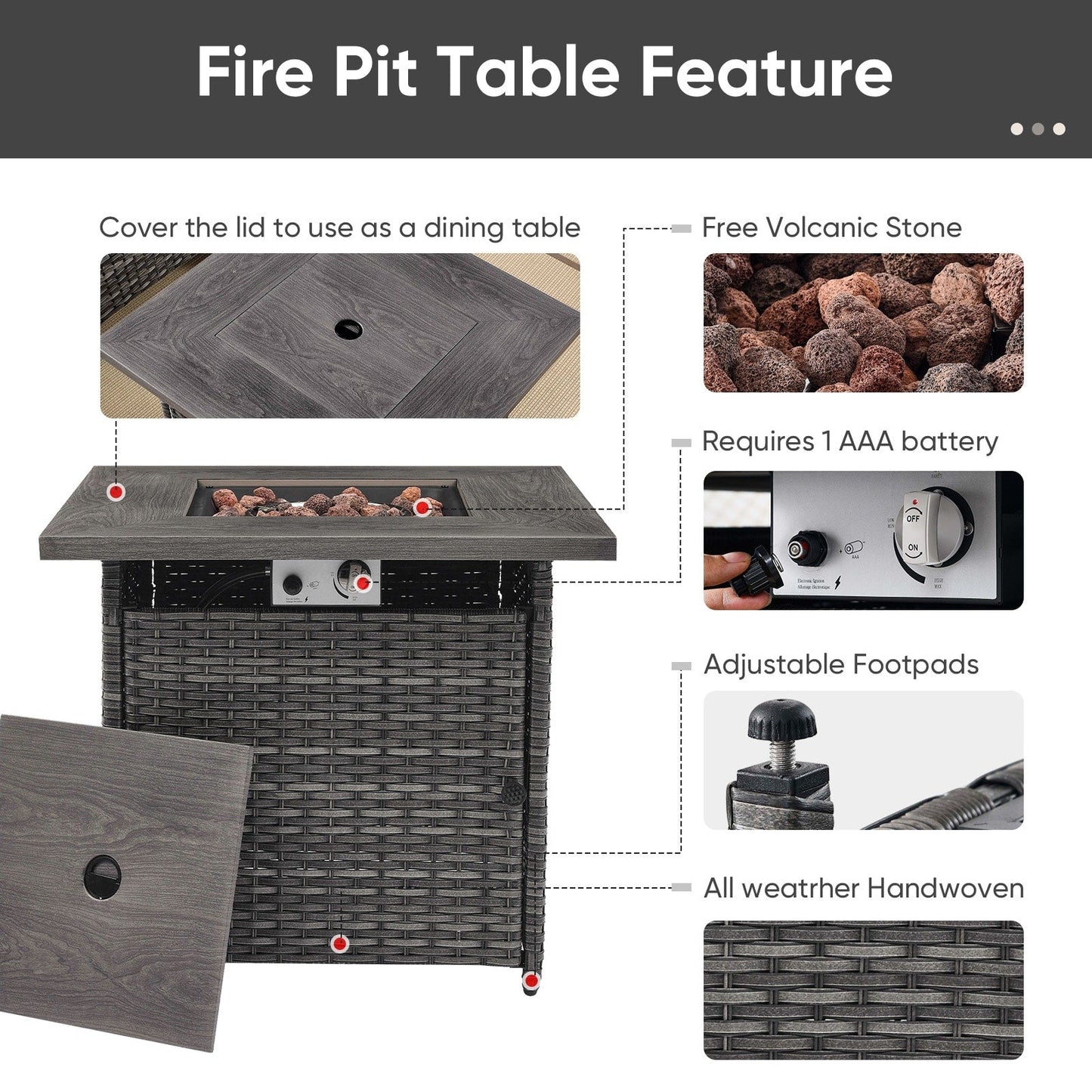 Divano componibile in vimini per esterni con tavolo con braciere