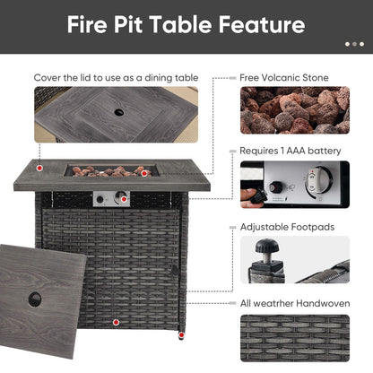 Divano componibile in vimini per esterni con tavolo con braciere