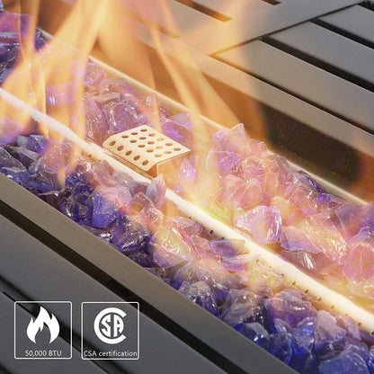 MAISON ARTS Set di divani da esterno da 4/6 pezzi, set da conversazione per patio con tavolo da fuoco a gas da 45''