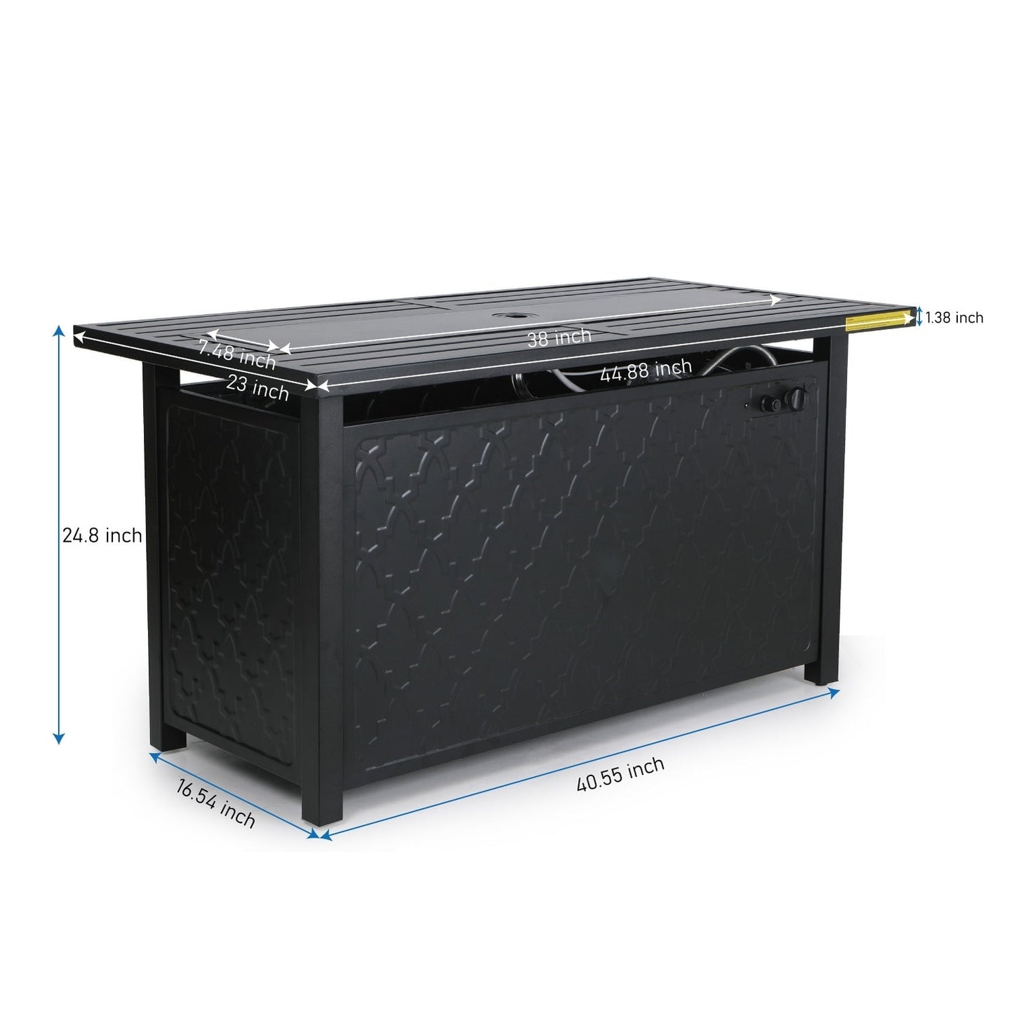 MAISON ARTS Set di divani da esterno da 4/6 pezzi, set da conversazione per patio con tavolo da fuoco a gas da 45''