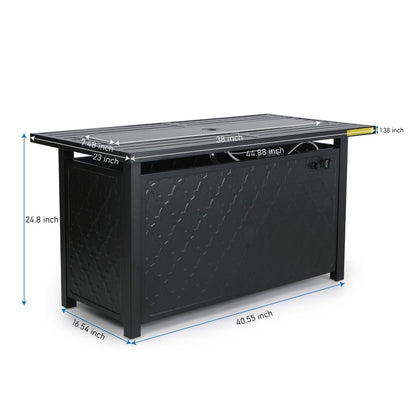 MAISON ARTS Set di divani da esterno da 4/6 pezzi, set da conversazione per patio con tavolo da fuoco a gas da 45''