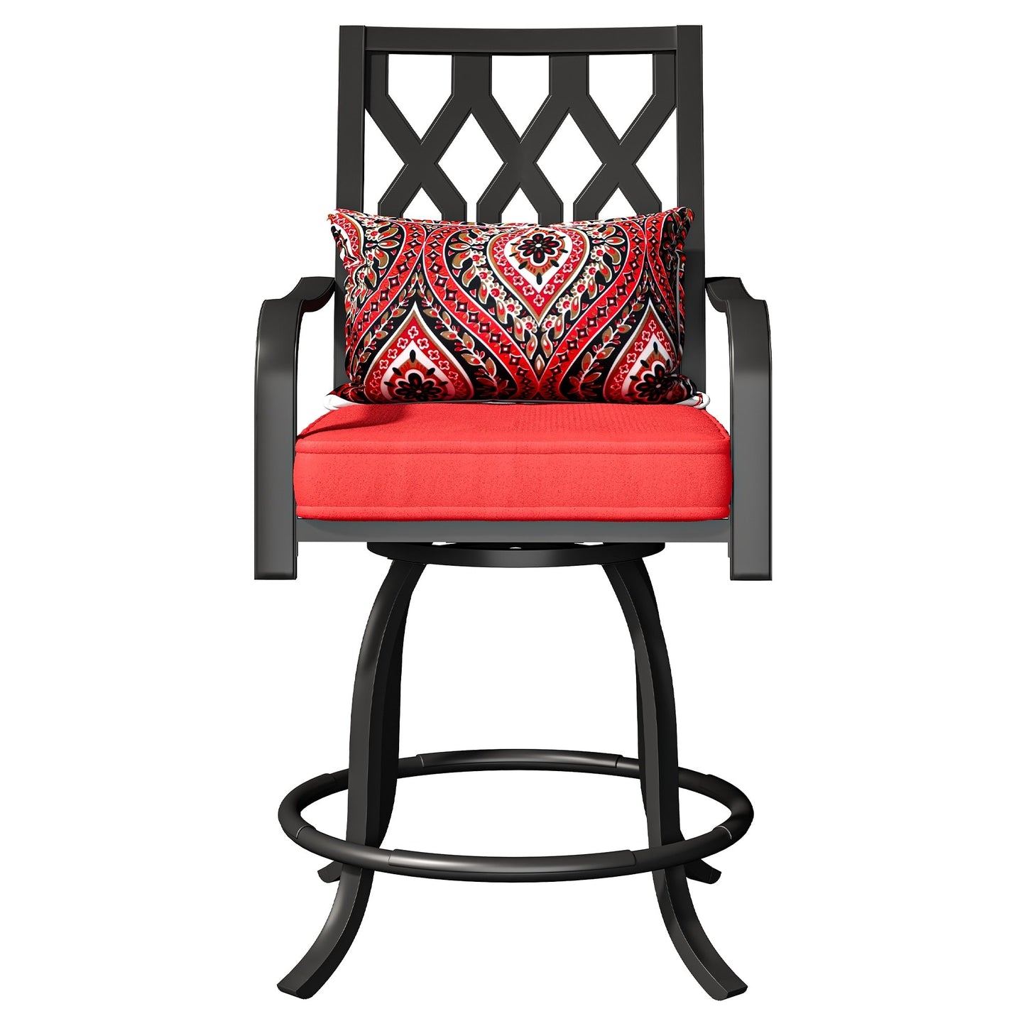 Set da pranzo girevole per esterni con sedie imbottite da 29 W, tavolo da patio