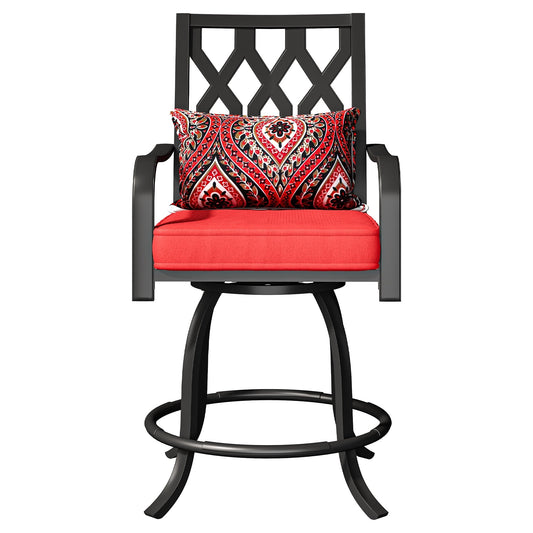 Set da pranzo girevole per esterni con sedie imbottite da 29 W, tavolo da patio