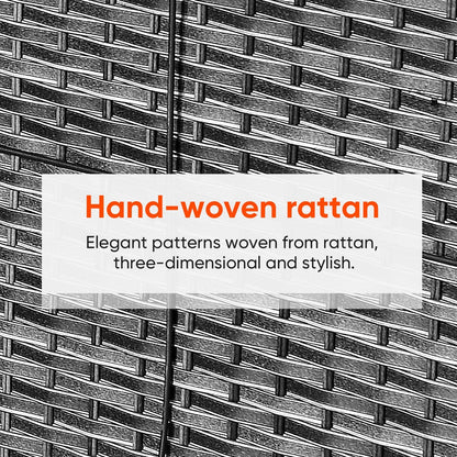 Divano da esterno in vimini a 3 posti Gymojoy con tavolo girevole per braciere