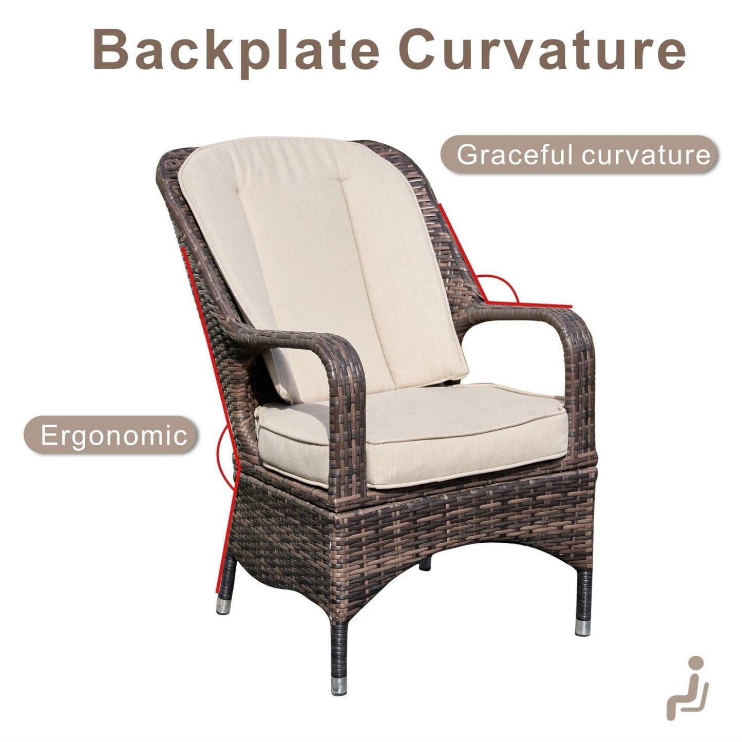 Set da tavolo rettangolare in vimini per esterno con braciere a gas e 6 sedie di Moda Furnishings (inclusa copertura antipioggia)