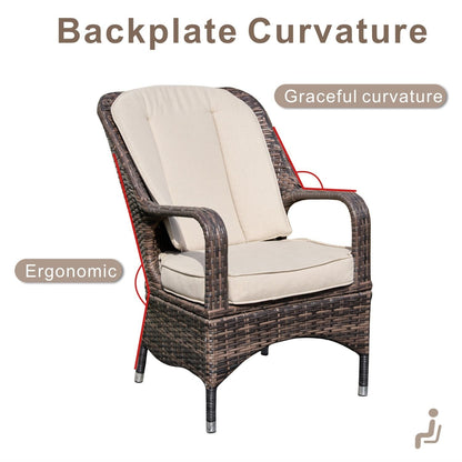 Set da tavolo rettangolare in vimini per esterno con braciere a gas e 6 sedie di Moda Furnishings (inclusa copertura antipioggia)