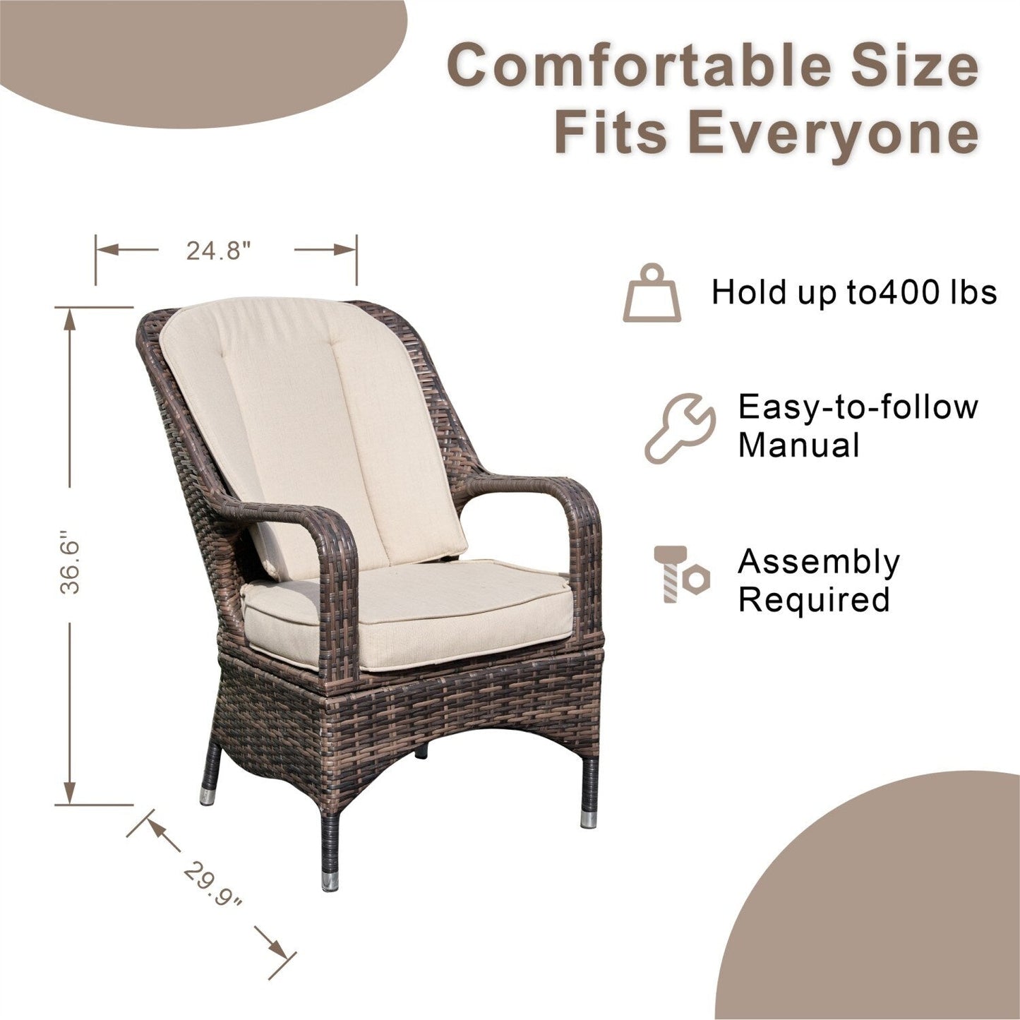 Set da tavolo rettangolare in vimini per esterno con braciere a gas e 6 sedie di Moda Furnishings (inclusa copertura antipioggia)