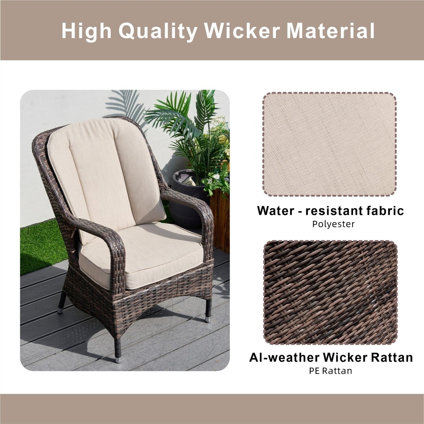 Set da tavolo rettangolare in vimini per esterno con braciere a gas e 6 sedie di Moda Furnishings (inclusa copertura antipioggia)