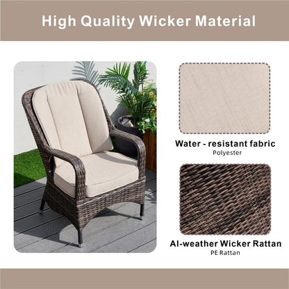 Set da tavolo rettangolare in vimini per esterno con braciere a gas e 6 sedie di Moda Furnishings (inclusa copertura antipioggia)