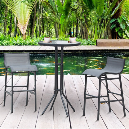 Outsunny Set da bistrot da esterno con altezza da bar, 3 pezzi, per 2 persone