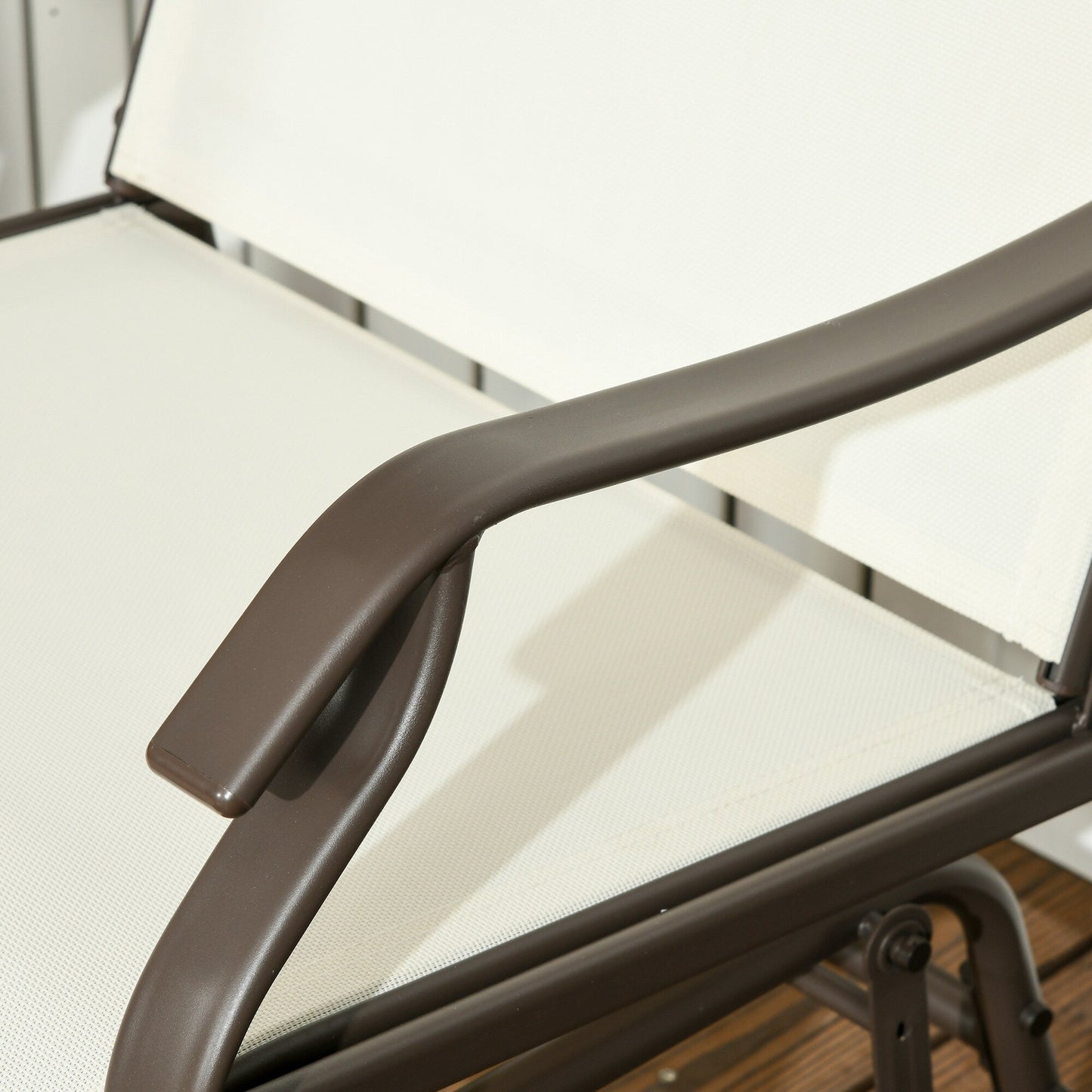 Outsunny, set da bistrot con sedia a dondolo da esterno, 3 pezzi, con tavolino da caffè, 2 sedie a dondolo da patio con tessuto traspirante