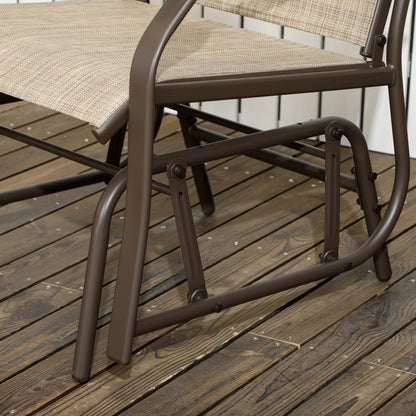 Outsunny, set da bistrot con sedia a dondolo da esterno, 3 pezzi, con tavolino da caffè, 2 sedie a dondolo da patio con tessuto traspirante