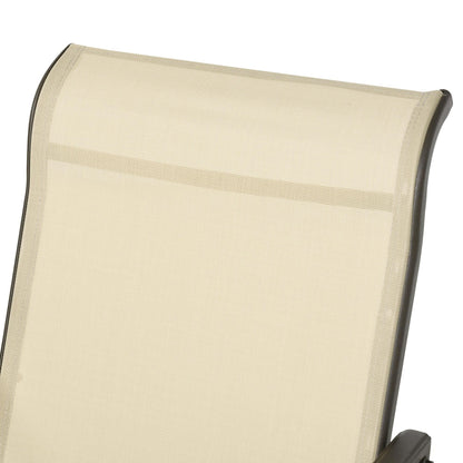 Outsunny Set di 3 sedie da esterno con struttura in acciaio, tavolo con piano in vetro temperato per patio, giardino, cortile, prato