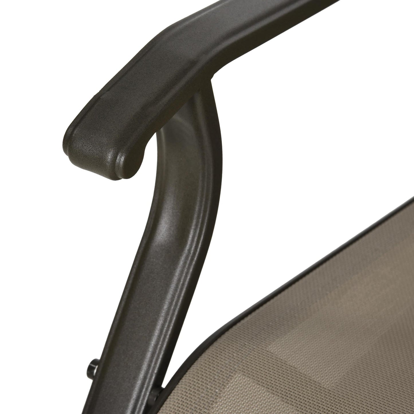 Outsunny Set di 3 sedie da esterno con struttura in acciaio, tavolo con piano in vetro temperato per patio, giardino, cortile, prato