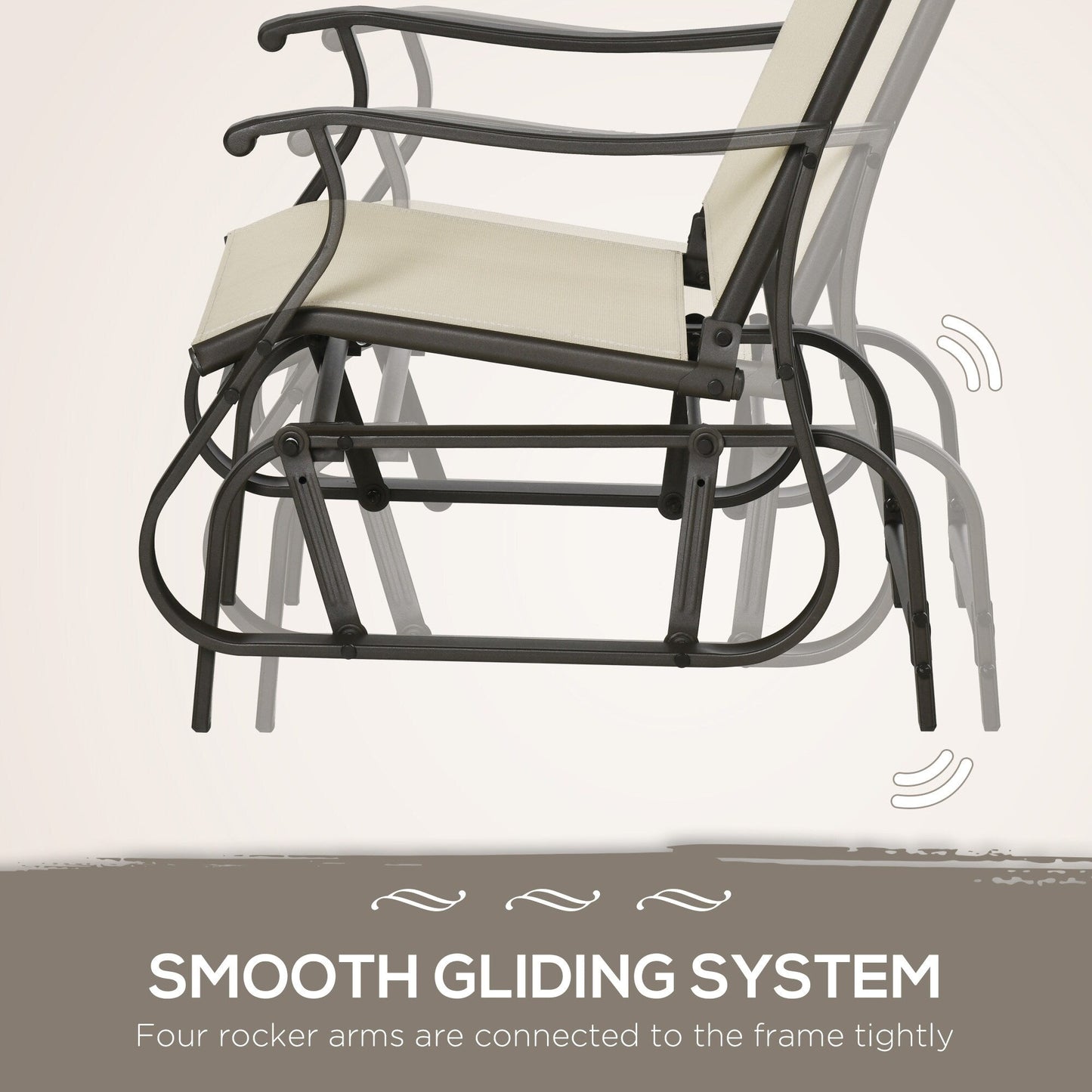 Outsunny Set di 3 sedie da esterno con struttura in acciaio, tavolo con piano in vetro temperato per patio, giardino, cortile, prato