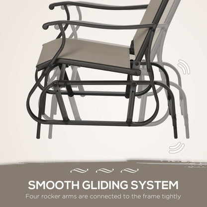 Outsunny Set di 3 sedie da esterno con struttura in acciaio, tavolo con piano in vetro temperato per patio, giardino, cortile, prato