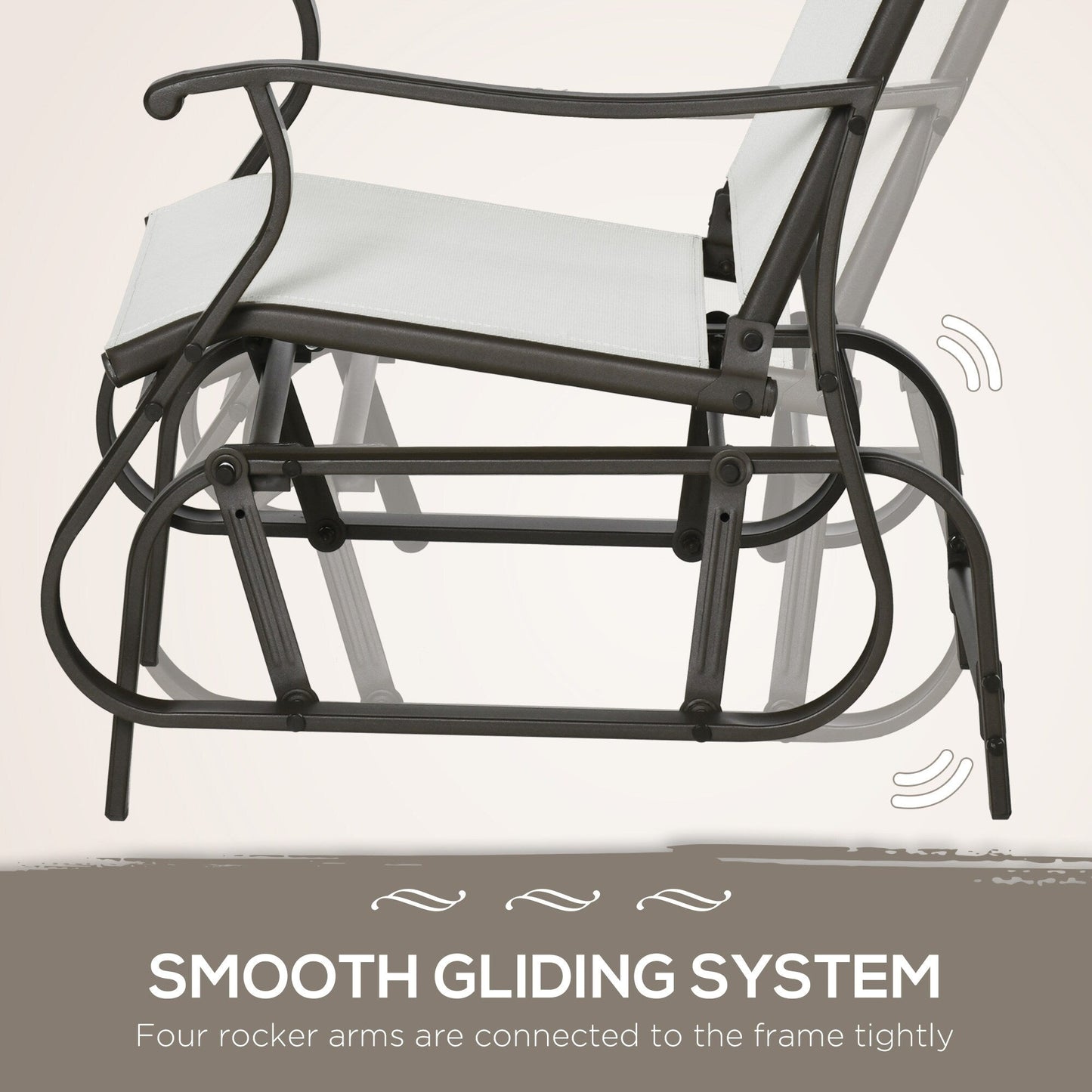 Outsunny Set di 3 sedie da esterno con struttura in acciaio, tavolo con piano in vetro temperato per patio, giardino, cortile, prato