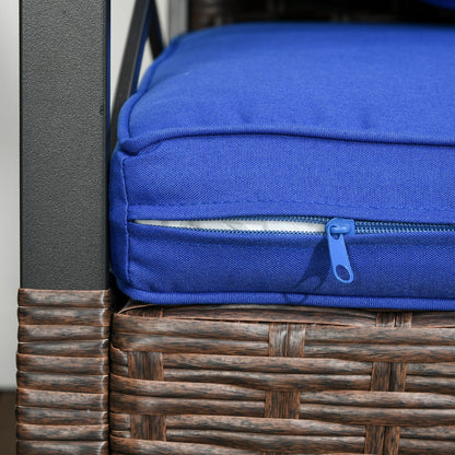 Outsunny Set da bistrot a dondolo in vimini da 3 pezzi, set di mobili da esterno per patio con due sedie a dondolo da veranda - N/D