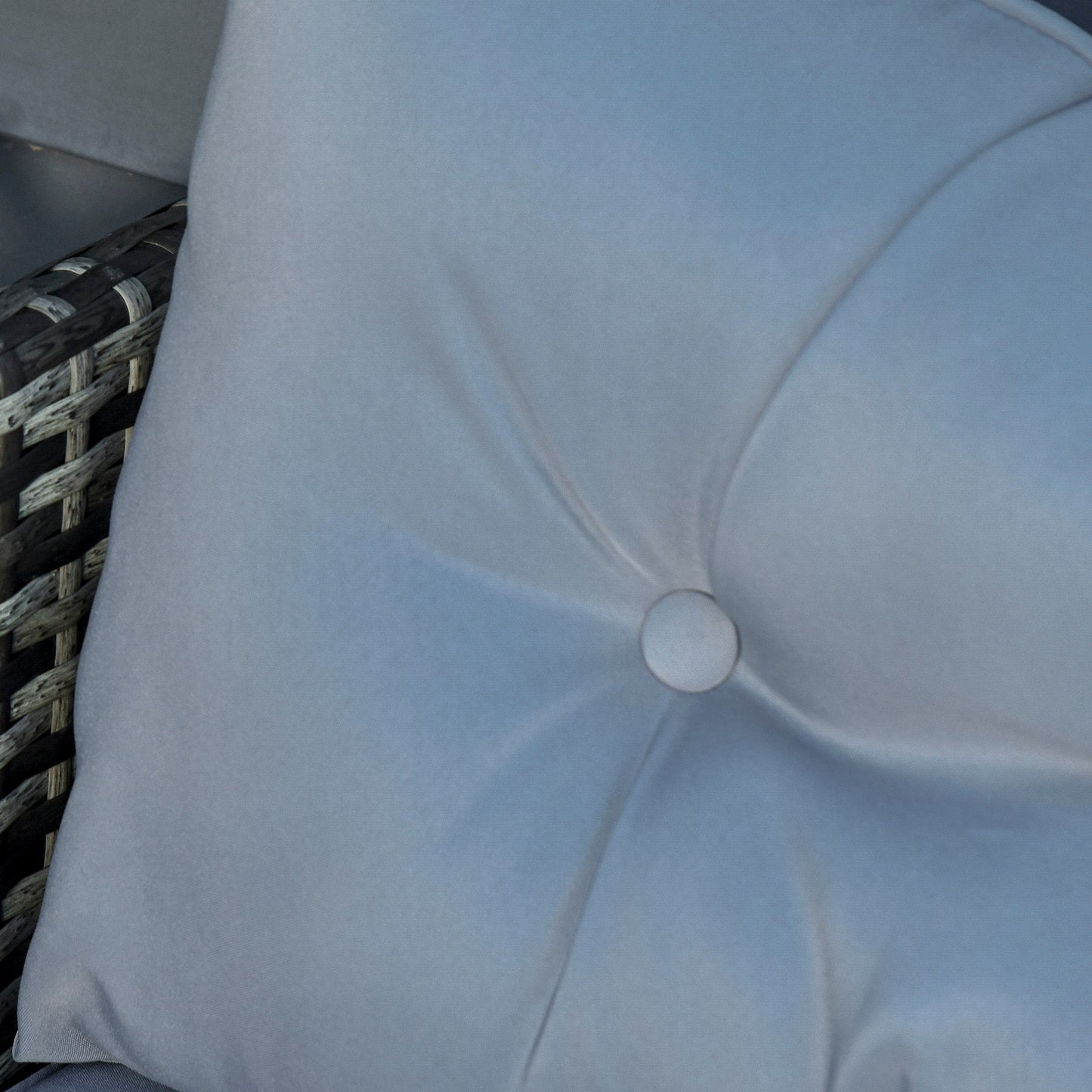 Set di mobili da giardino in vimini Outsunny da 3 pezzi, set da conversazione in rattan, set di divani componibili con chaise longue imbottita