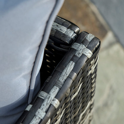 Set di mobili da giardino in vimini Outsunny da 3 pezzi, set da conversazione in rattan, set di divani componibili con chaise longue imbottita