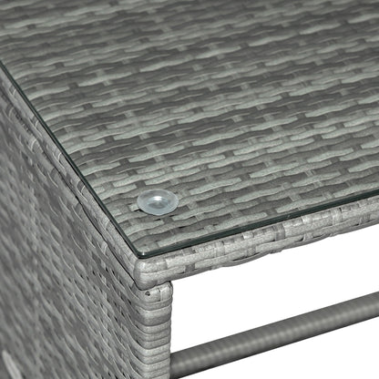 Set di mobili da giardino in vimini Outsunny da 3 pezzi, set da conversazione in rattan, set di divani componibili con chaise longue imbottita