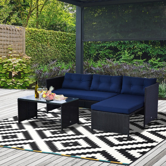 Set da giardino in vimini e rattan Outsunny da 3 pezzi