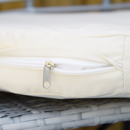 Outsunny Set da bistrot da giardino in rattan PE da 3 pezzi, set da caffè in vimini per esterni, 2 sedie e 1 tavolino da caffè, set di mobili da conversazione