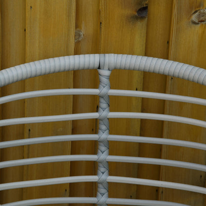 Outsunny Set da bistrot da giardino in rattan PE da 3 pezzi, set da caffè in vimini per esterni, 2 sedie e 1 tavolino da caffè, set di mobili da conversazione