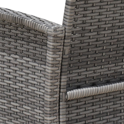 Outsunny Set da bistrot in vimini e rattan da 3 pezzi con morbidi cuscini, set da caffè per conversazioni all'aperto con ripiano portaoggetti in vetro