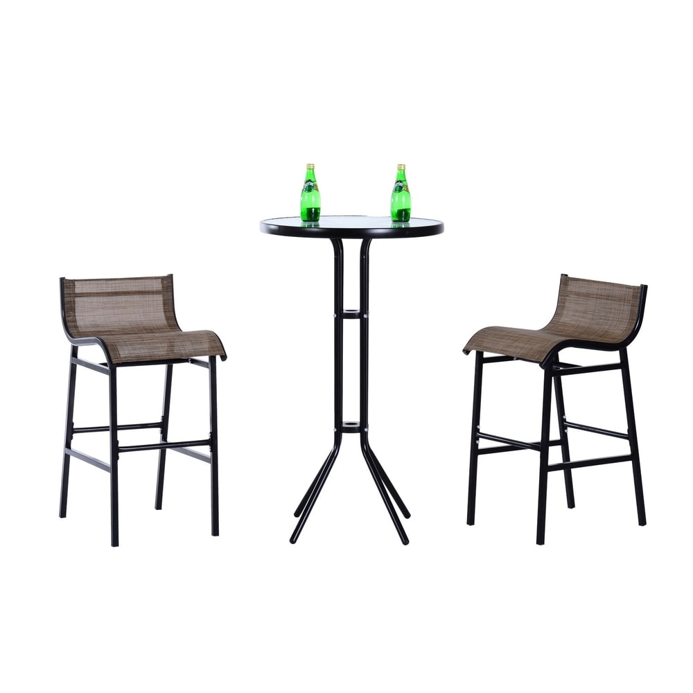 Set da 3 pezzi per tavolo e sedie da esterno per pub e bistrot Santa Barbra di Havenside Home