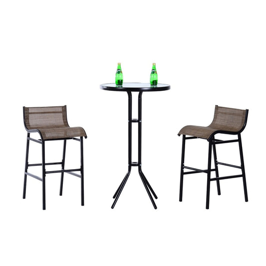 Set da 3 pezzi per tavolo e sedie da esterno per pub e bistrot Santa Barbra di Havenside Home