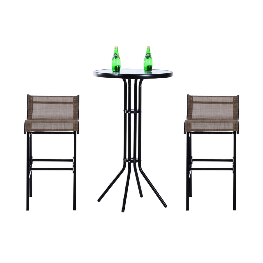 Set da 3 pezzi per tavolo e sedie da esterno per pub e bistrot Santa Barbra di Havenside Home