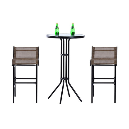 Set da 3 pezzi per tavolo e sedie da esterno per pub e bistrot Santa Barbra di Havenside Home