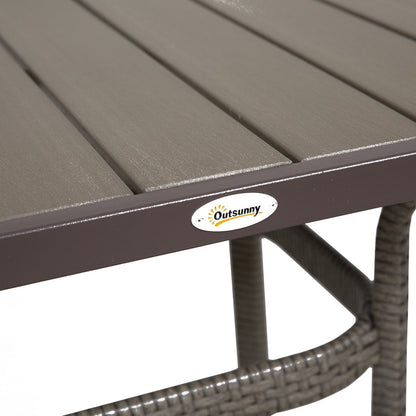 Set da conversazione con tavolo da bar per patio in rattan PE da esterno Outsunny da 3 pezzi